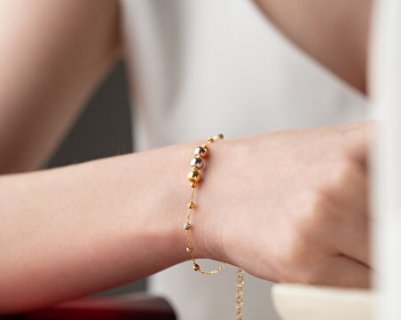 925 AYAR PAPATYA SİLVER cilalı dorica bileklik<rose,gold,rodaj>