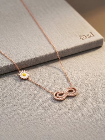 925 Ayar Gümüş Taşlı Sonsuzluk Kolye Çeşitleri.rose.gold.rodaj Renk Seçeneği