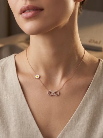 925 Ayar Gümüş Taşlı Sonsuzluk Kolye Çeşitleri.rose.gold.rodaj Renk Seçeneği
