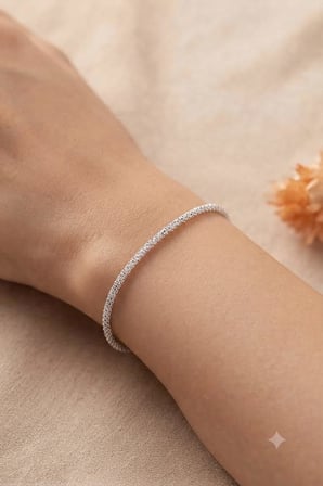 925 Ayar Gümüş Zarif Popcorn Zincir Bileklik.rose.gold.rodaj Renk Seçeneği