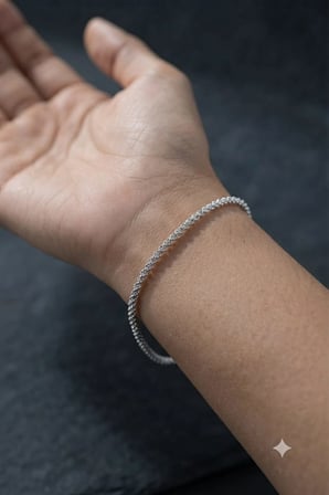 925 Ayar Gümüş Zarif Popcorn Zincir Bileklik.rose.gold.rodaj Renk Seçeneği