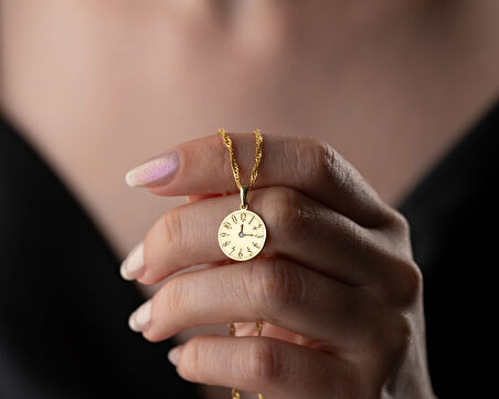 pırlanta kolye kişiye özel saat özel an kolyesi zaman kolye