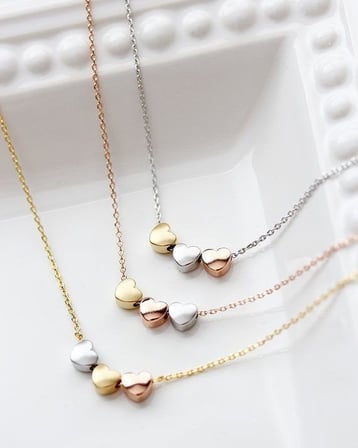 925 Ayar Gümüş Minimalist Kişiye Özel Harfli Kalp Kolye.rose.gold.rodaj Renk Seçeneği