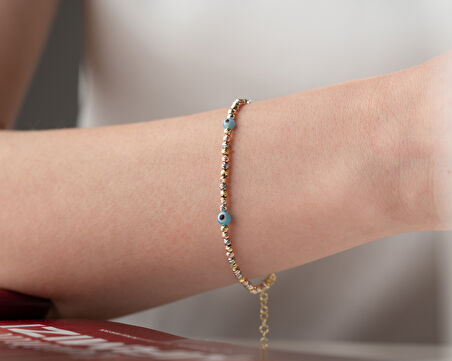 925 ayar papatya silver dorica nazar gözlü top  bileklik<rose,gold,rodaj>