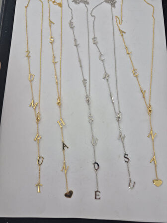 925 ayar papatya silver özel kalpli isim kolye.rose,gold,rodaj,