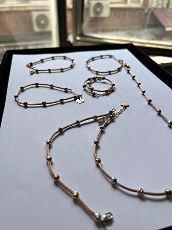 925 ayar papatya silver.dorika.kayze zincir bileklik.kalze bileklik.üç renk kalze bileklik.rose,gold,rodaj.