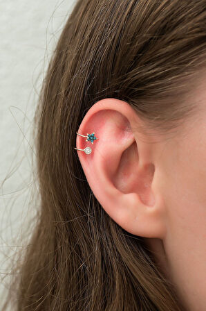 925 AYAR papatya silver firuze taşlı yıldız kırırdak küpe.rose.gold.rodaj