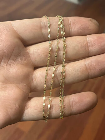 14 AYAR papatya silver dizayn,parlak makine zinciri,dizayn zincir,altın zincir,14 ayar zincir,zincir