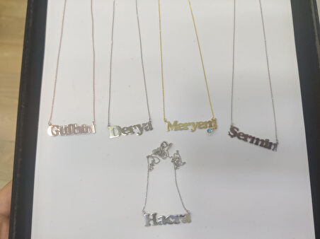 925 ayar papatya silver doğum taşlı özel isim kolye.rose.gold.rodaj