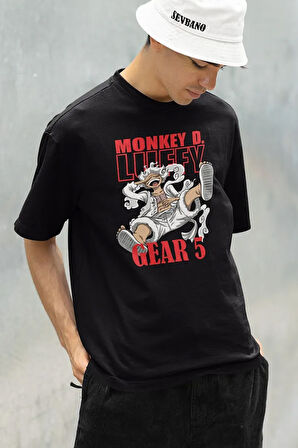 Monkey D. Luffy Gear 5 Baskılı Unisex Oversize Anime Karakter Tişört
