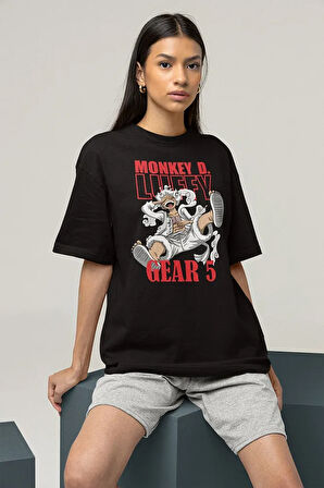 Monkey D. Luffy Gear 5 Baskılı Unisex Oversize Anime Karakter Tişört