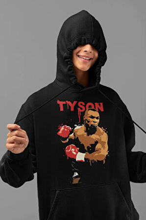 Mike Tyson Baskılı Unisex Oversize Efsane Boksör Hoodie