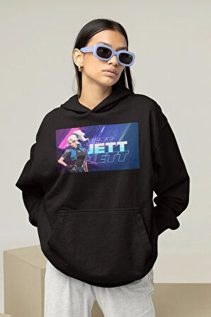 Jett Baskılı Unisex Oversize Vvalorant Hoodie