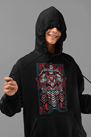 Metallica Baskılı Unisex Oversize Rock Metal Hoodie