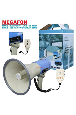 BÜYÜK BOY MEGAFON (Mayk - Bluetooth - USB - Sd - Siren - Ses Kayıt ve Tekrar Etme)