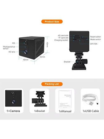 Güvenlik kamerası (4g Sim Kart Ile Çalışır) - (Dünyanın her yerinden izleme imkanı)