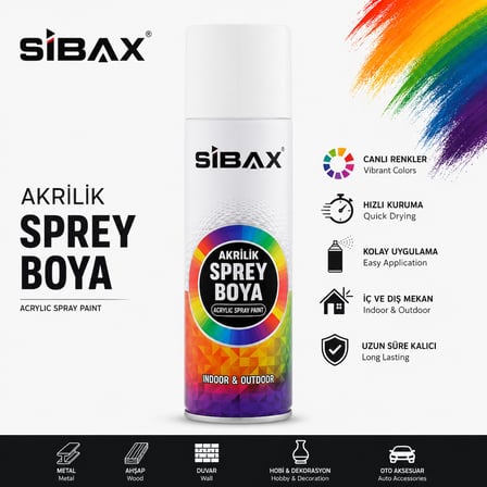 SİBAX AKRİLİK SPREY BOYA MAT VERNİK 250 ML