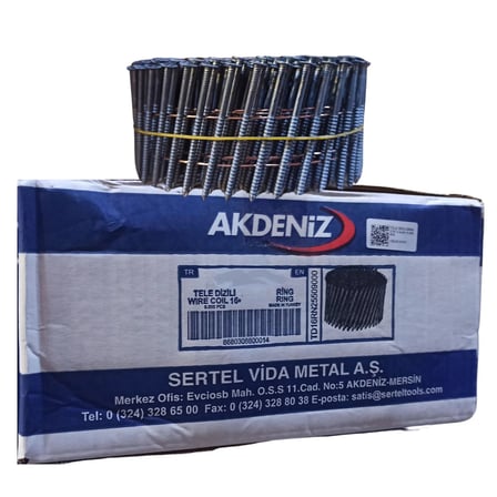 Akdeniz Tele Dizili Rulo Çivi 2.5x55 9000 Adet Ring (Rş)