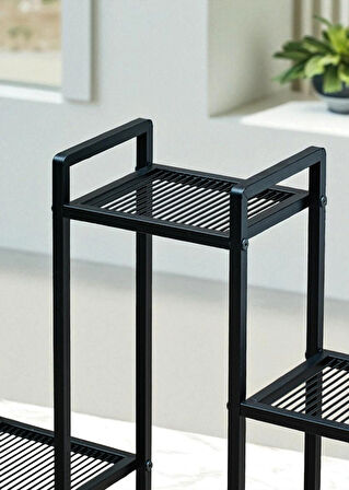 DEKORATİF METAL 6 RAFLI SAKSILIK KATLI DİKEY SAKSI STANDI ÇİÇEKLİK BAHÇE VE BALKON DEKORU GARDEN