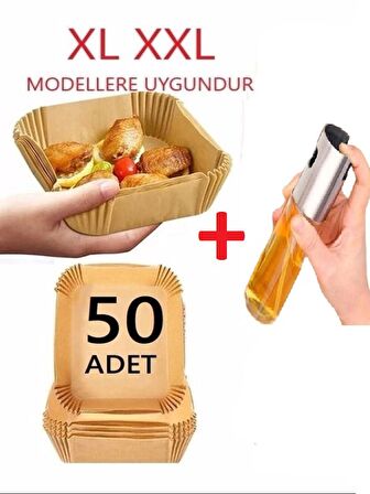 XXL ve XL Airfryer Pişirme Kağıdı ve Sprey Yağdanlık 100 ml