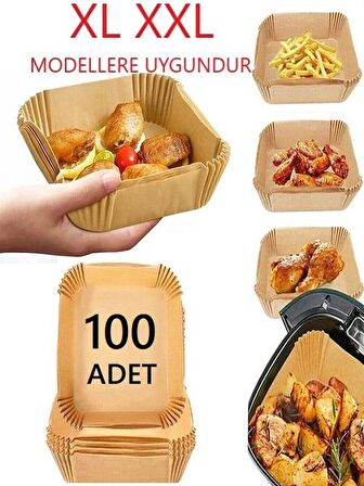 Xxl Xl Modeller Için 100 Adet Airfryer Pişirme Kağıdı Philips Tefal Kumtel Xiaomi