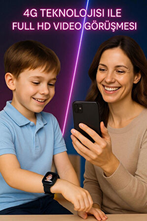 Uz q28 GPS Konum Takipli 4g Destekli Akıllı Çocuk Takip Saati Sim Kartlı Arama, Kameralı, HD Görüntülü Görüşme