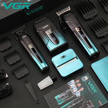 Vgr Voyager V-694 Profesyonel Şarjlı Tıraş Makinesi Seti - 3'Ü 1 Arada Kuaför Seti