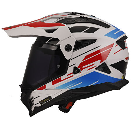 PIONEER 2 NAMIB BEYAZ-MAVİ-KIRMIZI KASK
