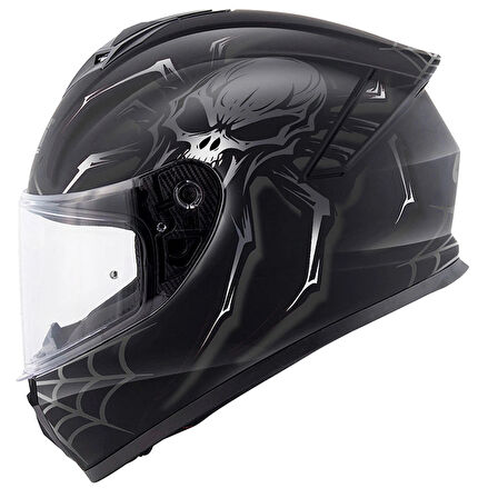 50.X ARACHNO MAT SİYAH-GRİ KASK