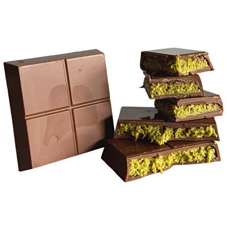 Çıtır Kadayıflı Antep Fıstığı Dolgulu Sütlü Tablet Çikolata 100gr (Dubai Çikolatası)