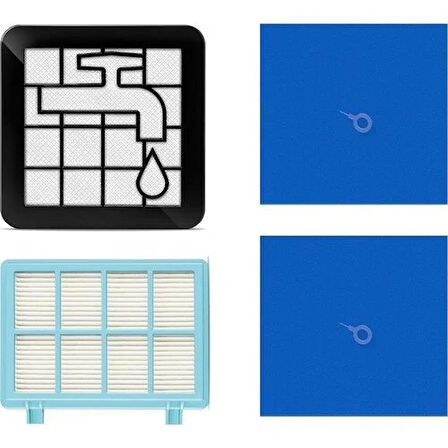 srfn ticaret Philips Powerpro Compact/Powerpro City FC9515 Uyumlu Hepa Filtre Seti