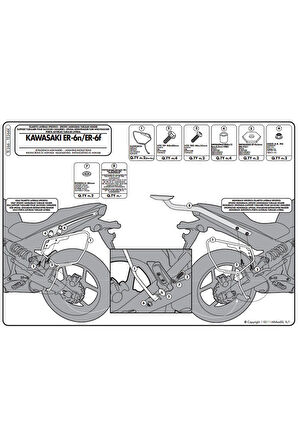 Te266 Kawasaki Er-6n - Er-6f (09-11) Yan Kumaş Çanta Taşıyıcı