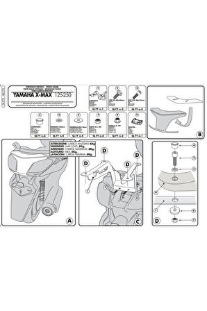 Sr370 Yamaha X-max 125-250 10-13 Uyumlu Arka Çanta Taşıyıcı