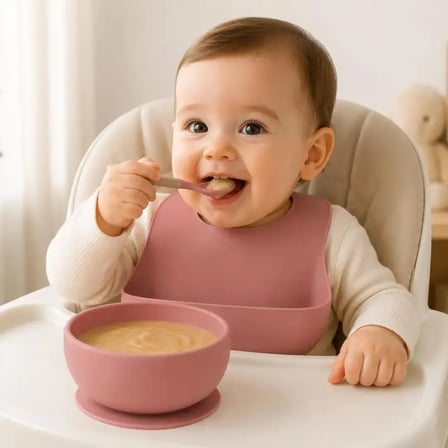 Kaydırmaz Vakumlu Silikon Bebek Mama Kasesi