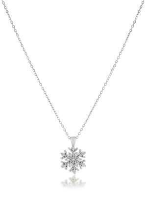 Zirkon Kar Tanesi Kolye Silver 45cm