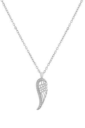 Melek Kanadı Zirkon Kolye SILVER 45 cm