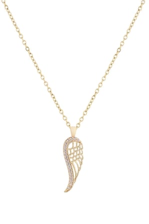 Melek Kanadı Zirkon Kolye GOLD 45 cm