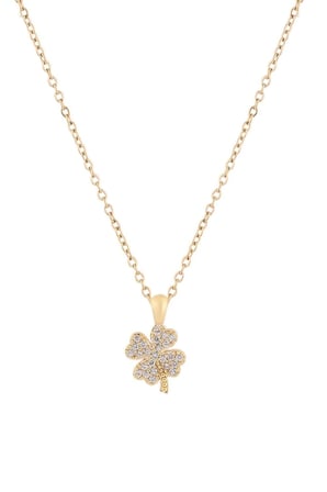 Yonca Zirkon Kolye GOLD 45 cm