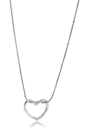Kalp Çelik Kolye SILVER 45cm