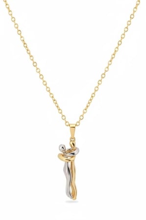 Çelik Sevgili Kolye GOLD 45cm