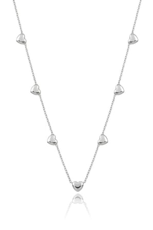 Çelik Kalp Kolye SILVER 45cm