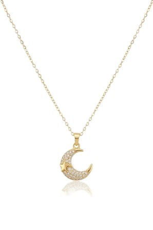 Çelik Hilal Kolye GOLD 45cm