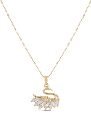Çelik Kuğu Kolye GOLD 45cm