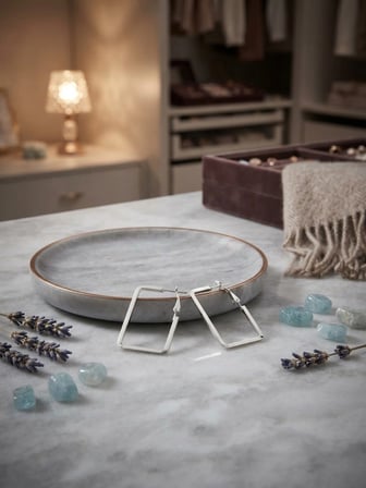 Valanti Art Dikdörtgen Halka Küpe Gümüş Minimalist Tasarım