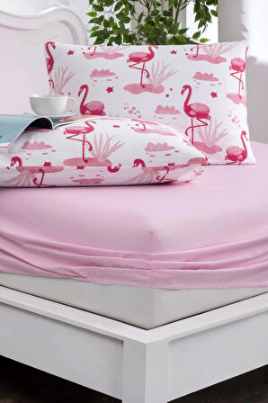 180x200 Flamingo 2 Adet Yastık Kılıflı Lastikli Çarşaf