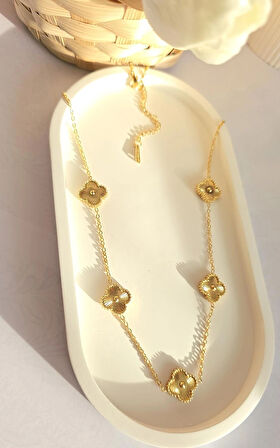 Çelik Kolye - Yonca Kolye - 316L Paslanmaz Çelik