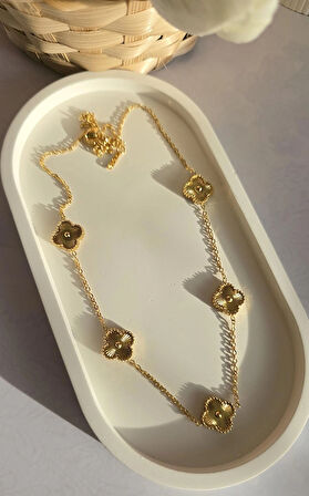 Çelik Kolye - Yonca Kolye - 316L Paslanmaz Çelik