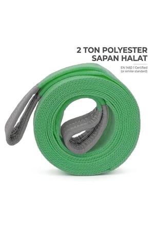Polyester Sapan Halat 2 TON - 4 METRE // 6:1 KALİTE CE BELGELİ / Gözlü Yük Taşıma Halatı