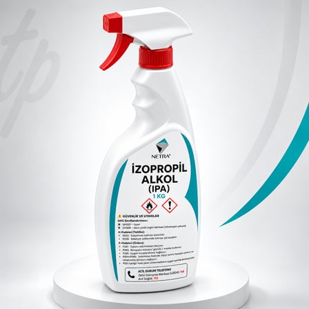 Saf Ipa %99.9 Izopropil Alkol Yüzey Temizleyici 1 Litre Triger Başlıklı Ambalaj