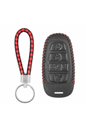 Hyundai 2021+ Yeni Tucson Santa Fe Uyumlu Deri Anahtar Kılıf Ve Örgü Anahtarlık 2.Resime Bakınız